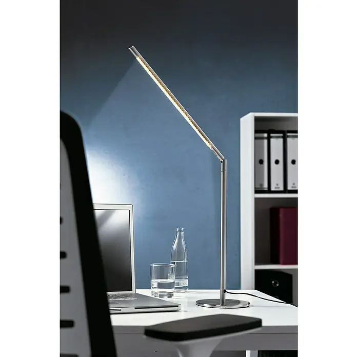 Globo LED-Tischleuchte ITANOS - 4 W, L x B x H: 50 x 15 x 80 cm, Nickel matt, Neutralweiß - Stimmungsaufnahme