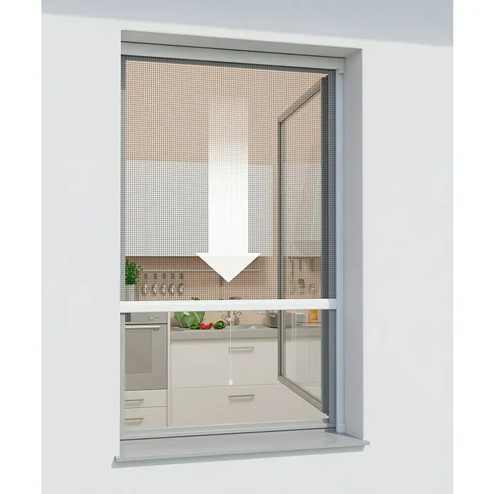 Windhager Insektenschutz-Fensterrollo Plus - 100 x 160 cm, Weiß, Klebebefestigung