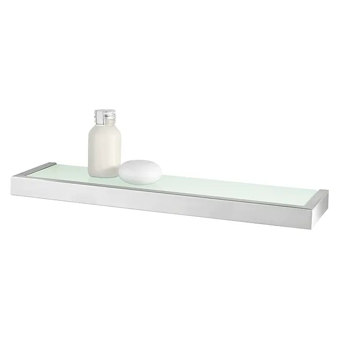 Zack Linea Badablage - Breite: 46,5 cm, Edelstahl, Transparent, Matt - Vorderansicht
