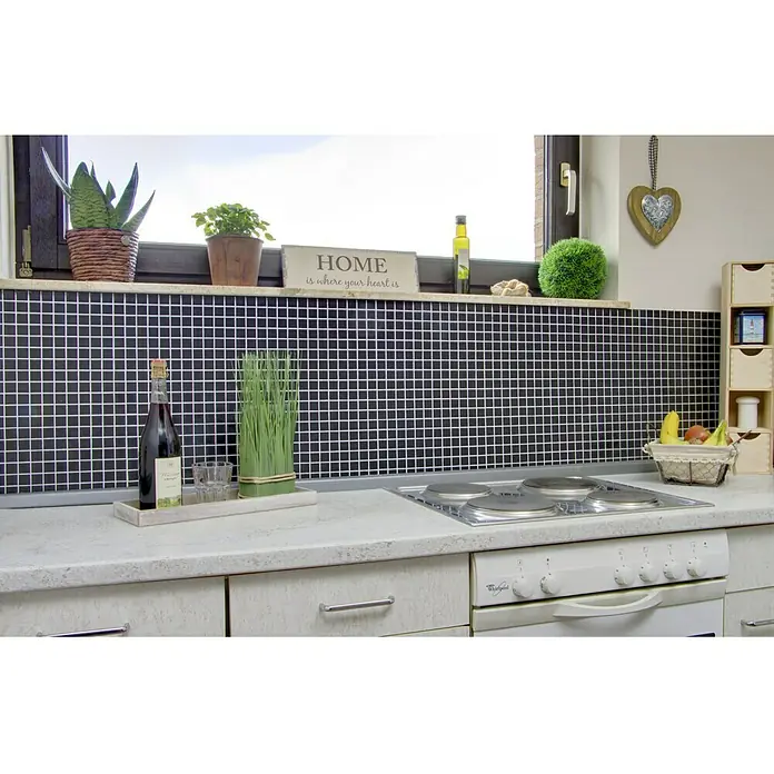 Mosaikfliese Quadrat Uni CG 154 - 29,8 x 29,8 cm, Schwarz, Matt