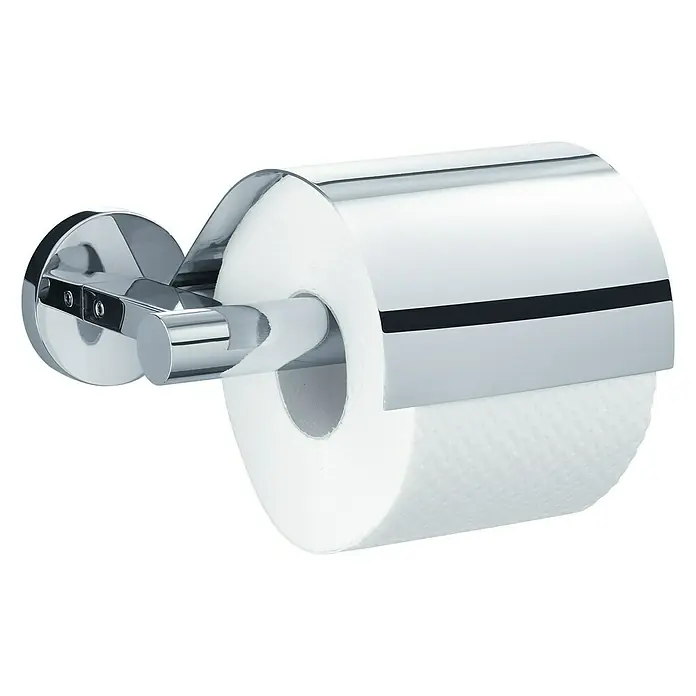 Zack Scala Toilettenpapierhalter - Mit Deckel, Edelstahl, Glänzend - Vorderansicht