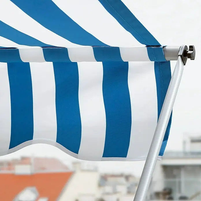 Sunfun Tenda s nosačem - Plavo-bijele boje, Širina: 2,5 m, Izvlačenje: 1,3 m