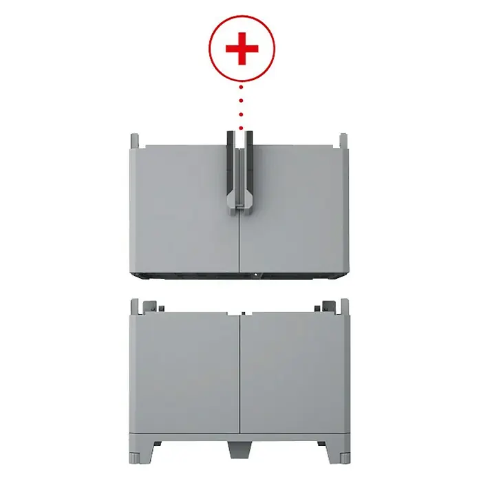 Terry Transforming Kunststoffschrank Modular - L x B x H: 43,6 x 78 x 101,6 cm, Traglast: 40 kg/Boden - Vorderansicht