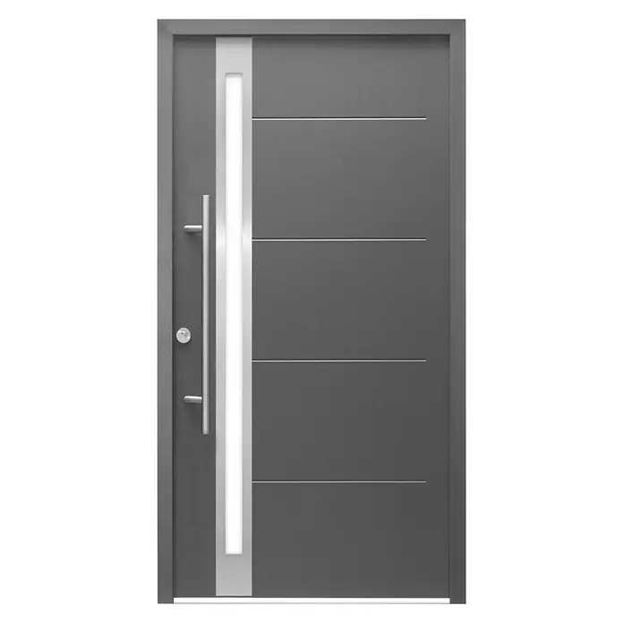 Splendoor Haustür Thermodoor SP30A - 110 x 210 cm, DIN Anschlag: Links, Anthrazit - Vorderansicht