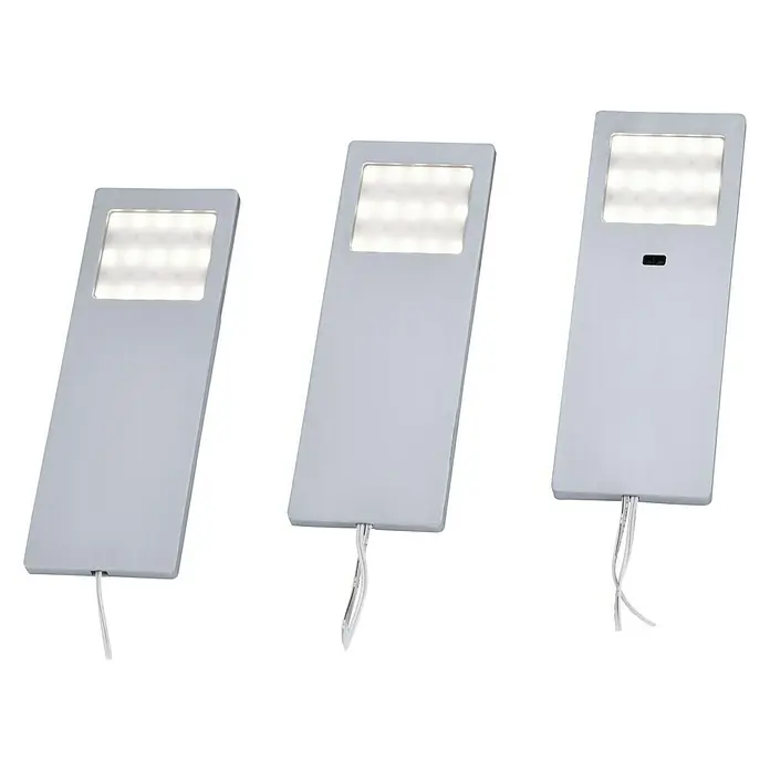 Paul Neuhaus LED-Unterbauleuchten-Set - 6 W, Länge: 190 mm, Warmweiß, Matt, 3 Stk. - Vorderansicht