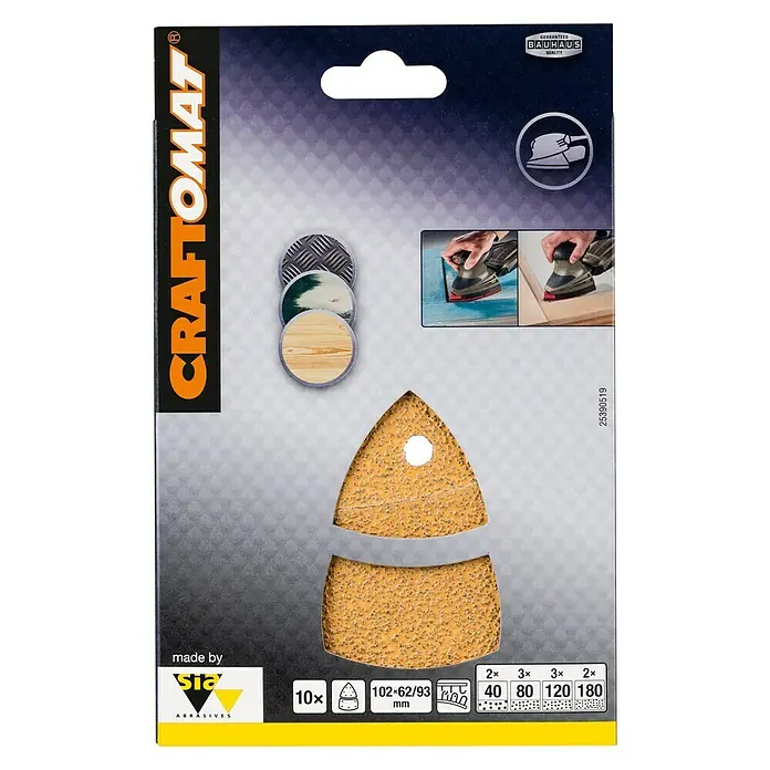 Craftomat Set brusnih listova BFWP - D x Š: 102 x 62 mm - Pogled sprijeda