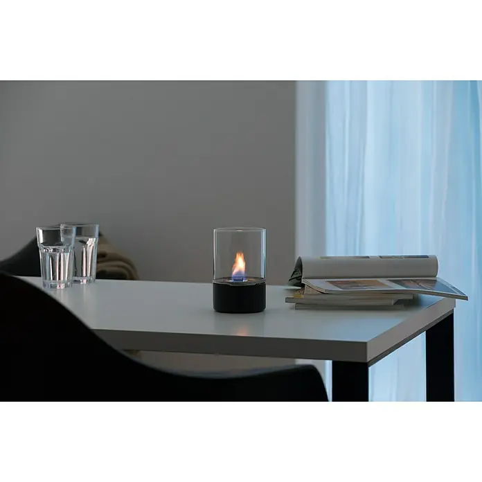 Tenderflame Tischfeuer Turm - Ø x H: 100 x 150 mm, Füllmenge: 0,25 l, Schwarz