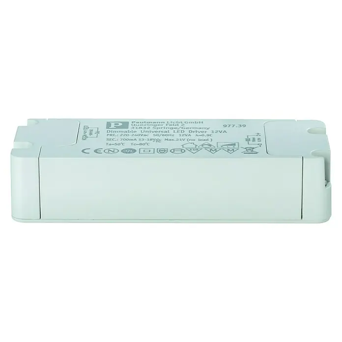 Paulmann LED transformator - 9 VA - 12 VA, 230 V, Bijele boje, Maksimalna snaga: 12 W, Može se prigušiti