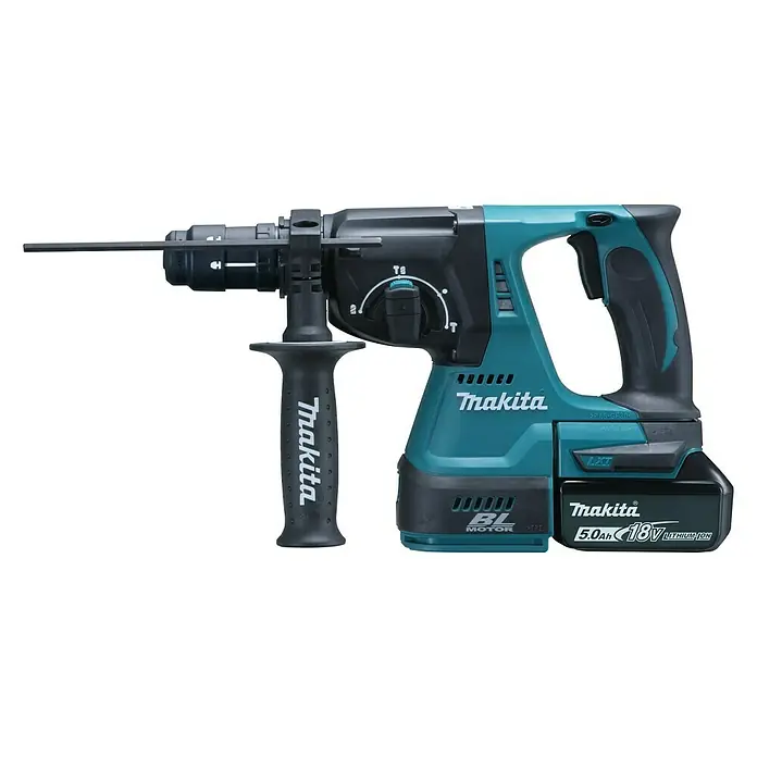 Makita Akku-Kombihammer DHR243RTJ - 18 V, 2 Akkus, 5 Ah, Ohne Staubabsaugung - Vorderansicht