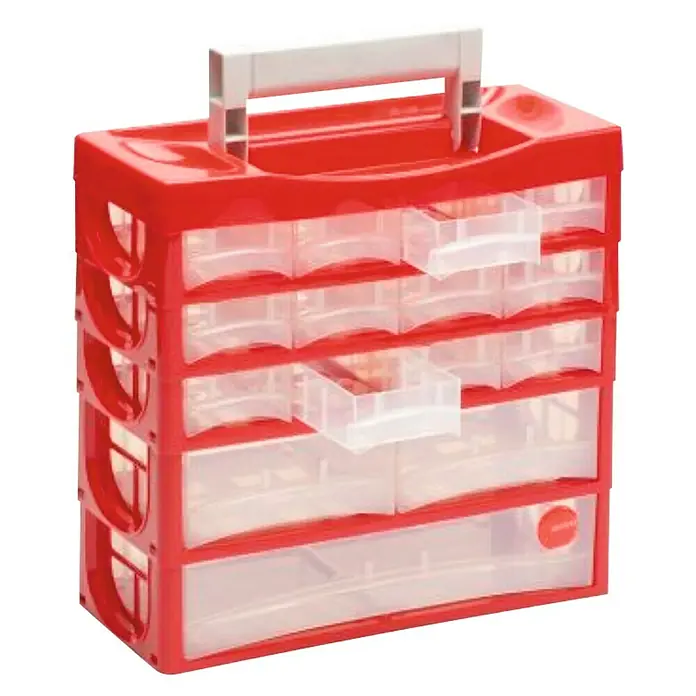 Lockweiler Organizador de piezas pequeñas P 15 - Rojo, Número de cajones: 15 ud.