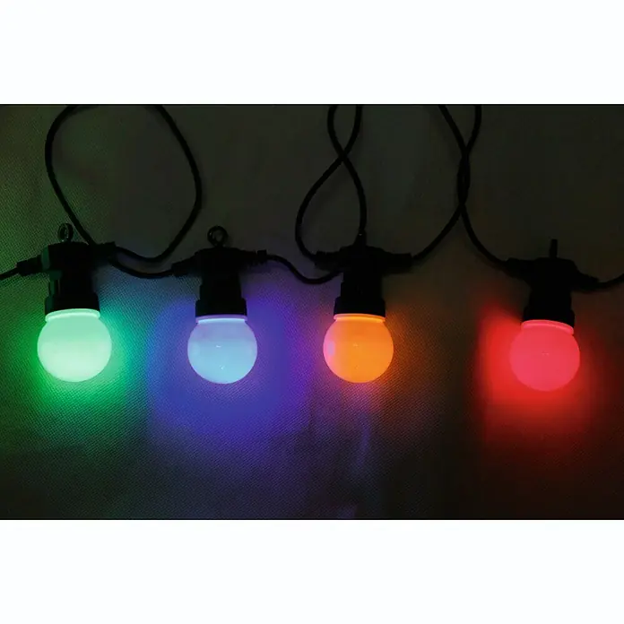 Globo LED-Party-Lichterkette - 20 x 0,54 W, 12,5 m, Bunt, Schwarz, IP44