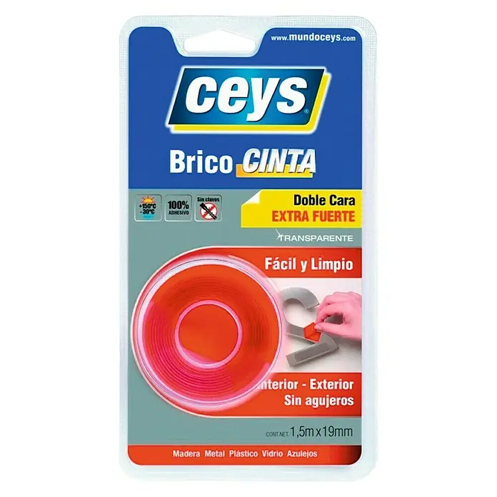 Ceys Cinta de doble cara Bricocinta - 1,5 m x 19 mm