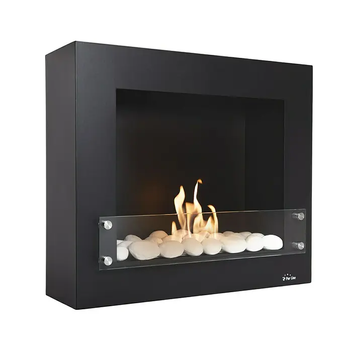 Purline Chimenea de bioetanol Bestbio Design B - 70 x 20 x 60 cm, Negro - Vista frontal