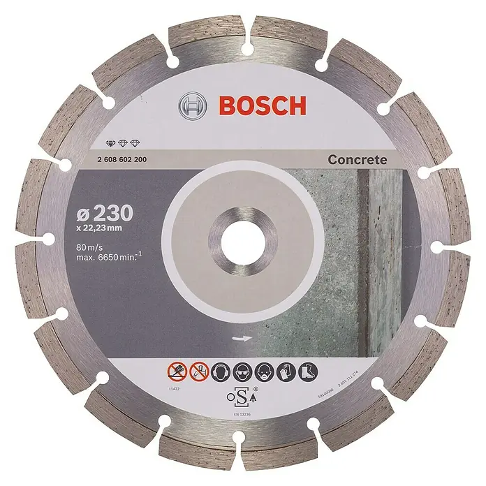 Bosch Professional Dijamantna rezna ploča Standard Concrete - Promjer rezne ploče: 230 mm, Prikladno za: Beton - Pogled sprijeda