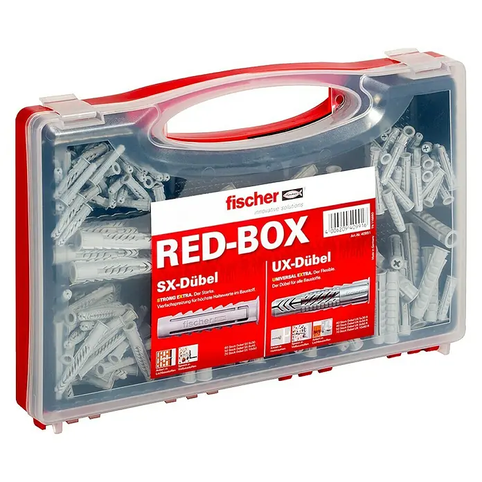 Fischer Meister-Box Dübelsortiment SX / UX - 290 -tlg., Ohne Schrauben/Haken, Nylon - Rechte Seitenansicht
