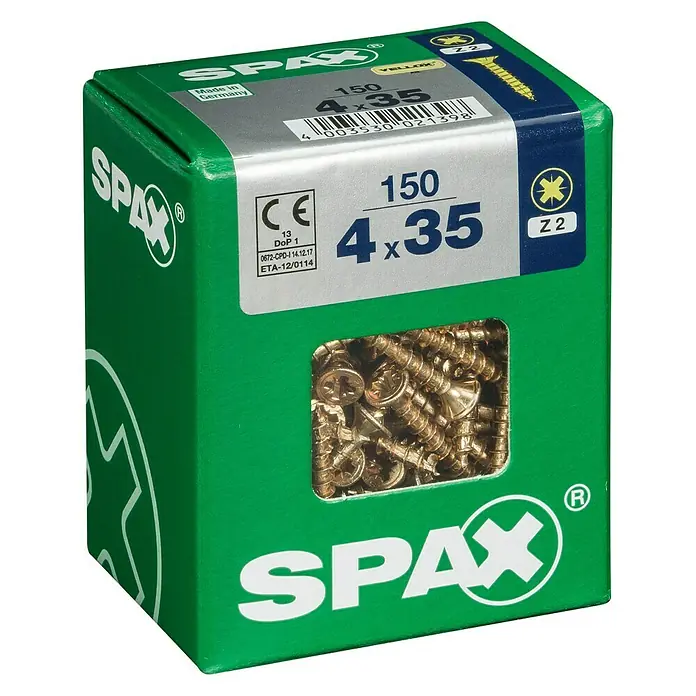 Spax Univerzalni vijak - 4 x 35 mm, Puni navoj, 150 kom - Pogled s lijeve strane