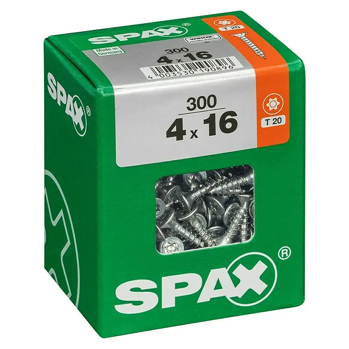 Spax Univerzalni vijak T-Star plus - Ø x D: 4 x 16 mm, Površina WIROX, T-Star plus, 300 kom. - Pogled s lijeve strane