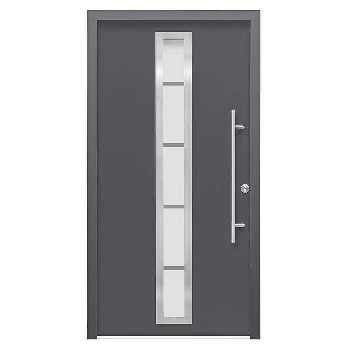 Splendoor Haustür Thermodoor SP70A - 110 x 210 cm, DIN Anschlag: Rechts, Anthrazit - Vorderansicht