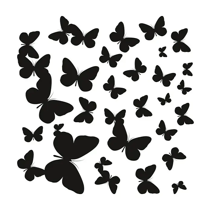Adhesivos decorativos Butterflies - Mariposas, Negro, 31 x 31 cm