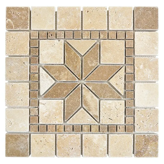 Antikmarmor Dekorfliese Prater XND 43069 - 30,5 x 30,5 cm, Beige/Braun, Matt - Ansicht von oben