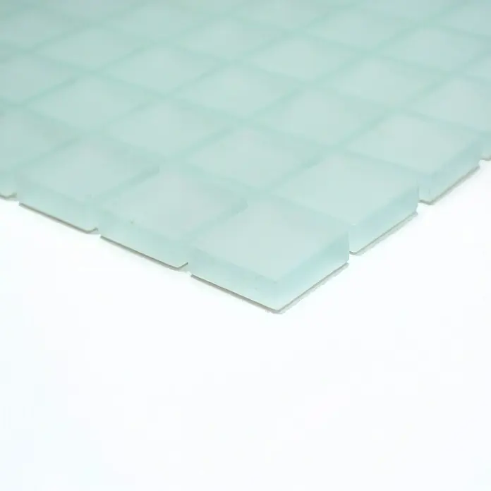 Mosaikfliese Quadrat Crystal Uni XCM 8045 - 32,7 x 30,2 cm, Weiß, Matt - Vorderansicht