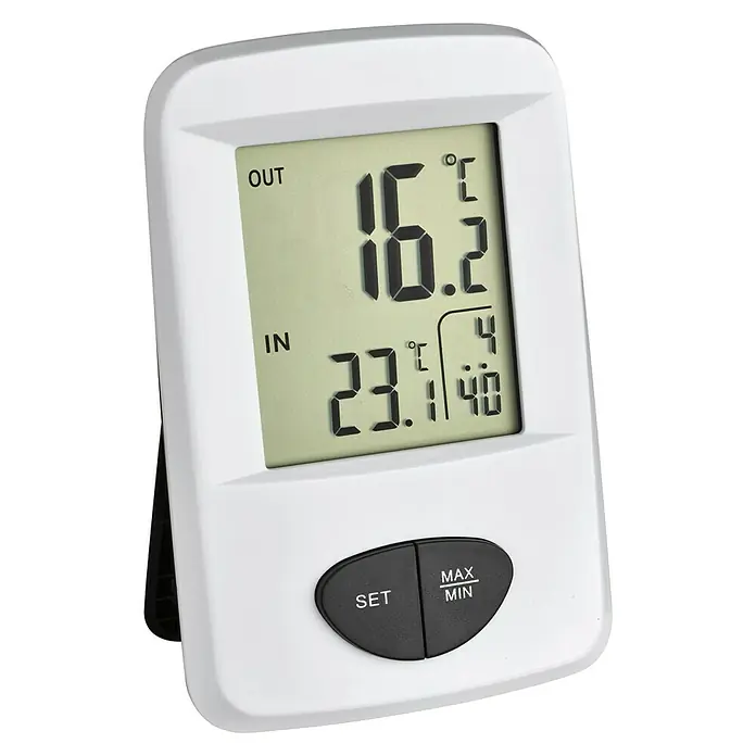 TFA Dostmann Funkthermometer Base - Digital, Reichweite Sensor: 30 m - Vorderansicht