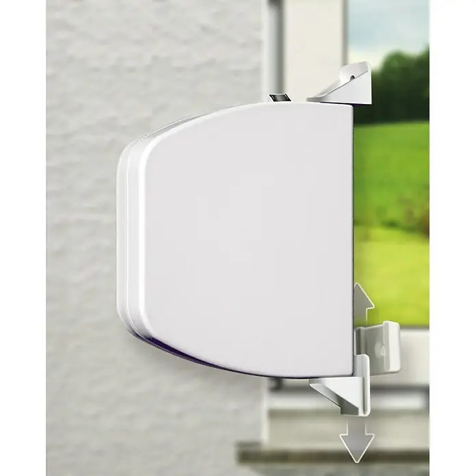 Schellenberg Recogedor de cinta de persiana 50140 - Anchura de la correa: 14 mm, Giratorio 180°, Blanco