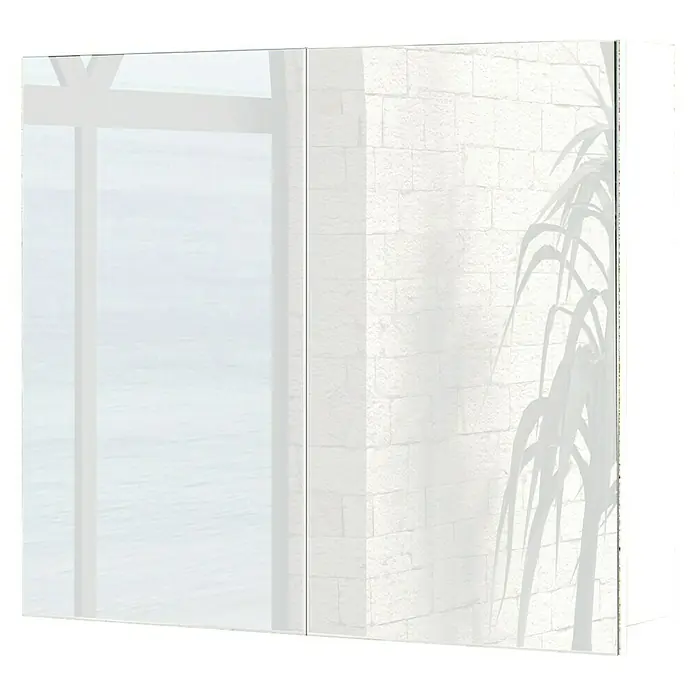 Armario con espejo - 80 x 65 cm, MDF, Blanco
