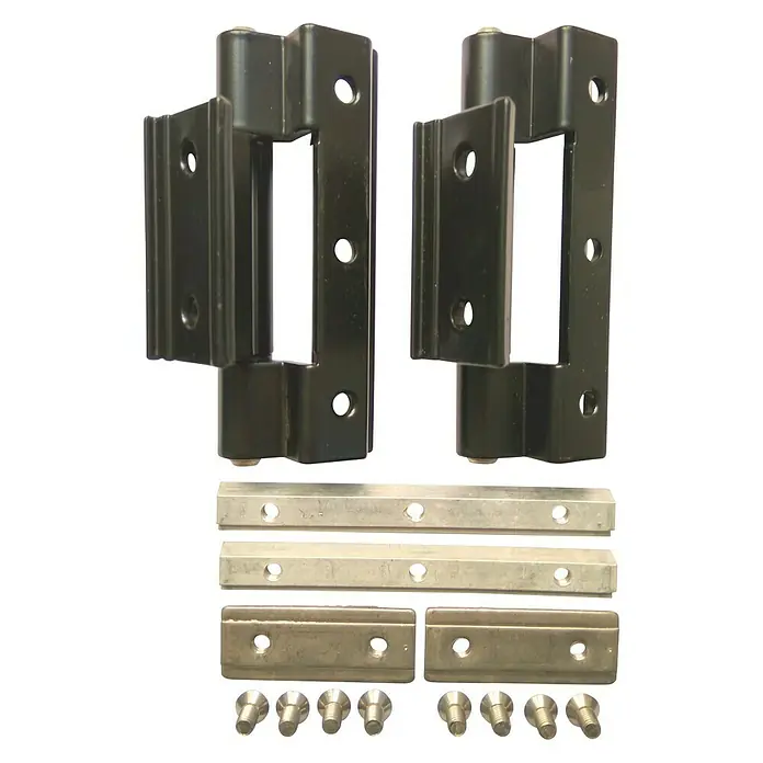 Bisagra reforzada - 10,5 x 4,5 x 3,5 cm, Negro, 2 uds.