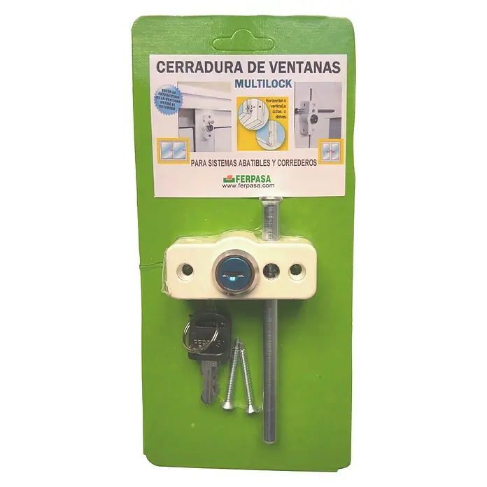 Cierre de seguridad para ventanas Multilock - Blanco, Número de llaves: 2 ud., Para interior