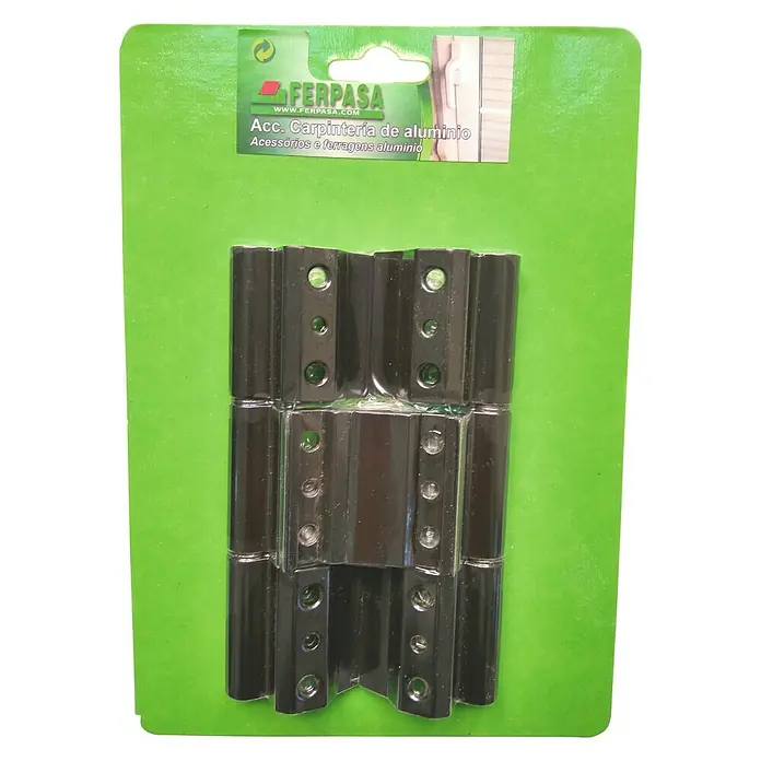 Bisagra reforzada - 15 x 5,5 x 2 cm, Negro, 2 uds.