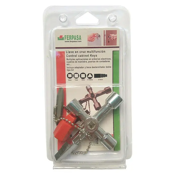 Llave fija de tubo en cruz - Número de llaves: 6 ud., Aluminio