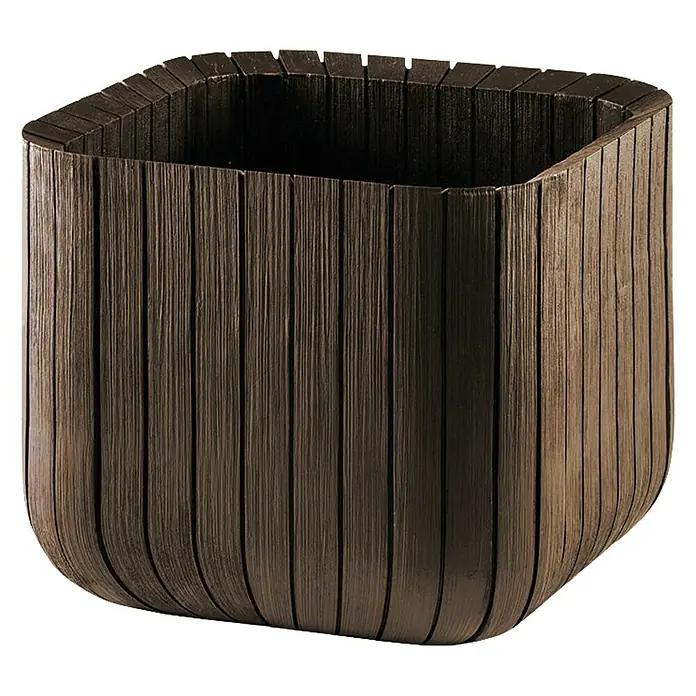 Keter Maceta para planta Cube Box 39,5 x 39,5 cm - Plástico, Marrón