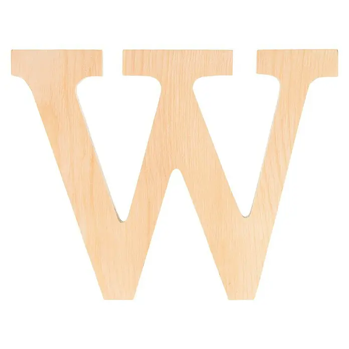 Artemio Letra de madera - Motivo: W, L x An x Al: 11,5 x 1 x 11,5 cm, Madera