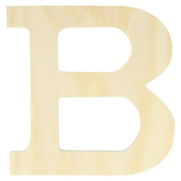 Artemio Letra de madera - Motivo: B, L x An x Al: 11,5 x 1 x 11,5 cm, Madera