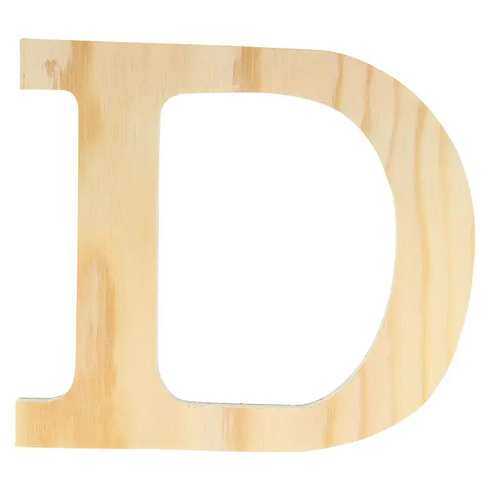 Artemio Letra de madera - Motivo: D, L x An x Al: 11,5 x 1 x 11,5 cm, Madera