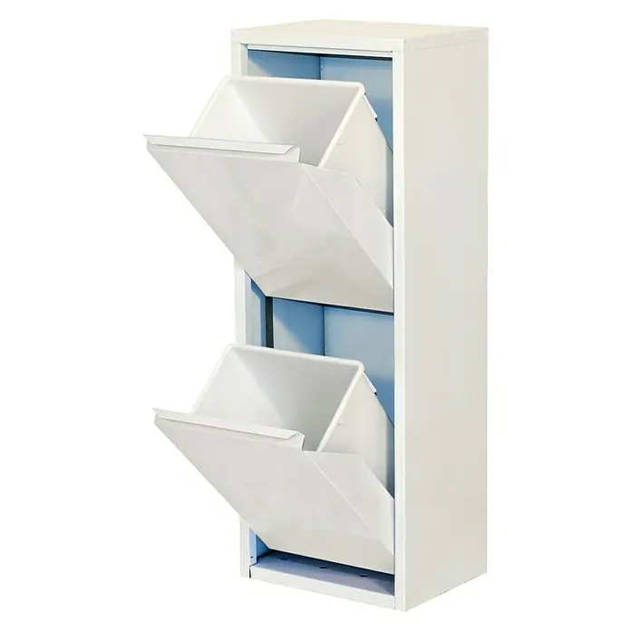 Simonrack Armario auxiliar - L x An x Al: 25 x 34 x 92 cm, Compartimentos con 2 cubetas extraíbles, Blanco