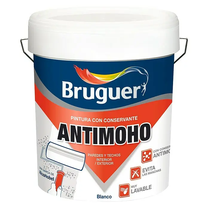 Bruguer Pintura para paredes Antimoho - Blanco, 15 l, Mate