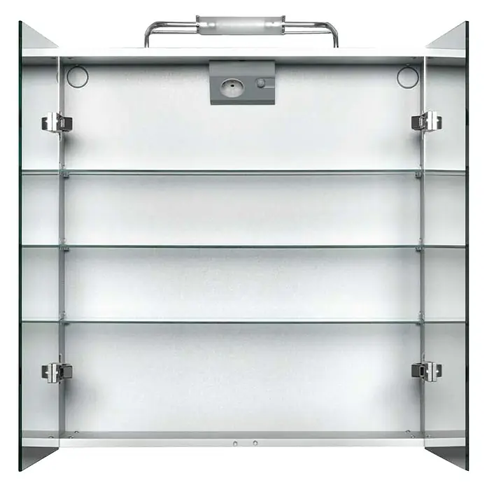 Jokey Spiegelschrank Belalu - B x H: 65 x 72,5 cm, Mit Beleuchtung, Aluminium, Silber