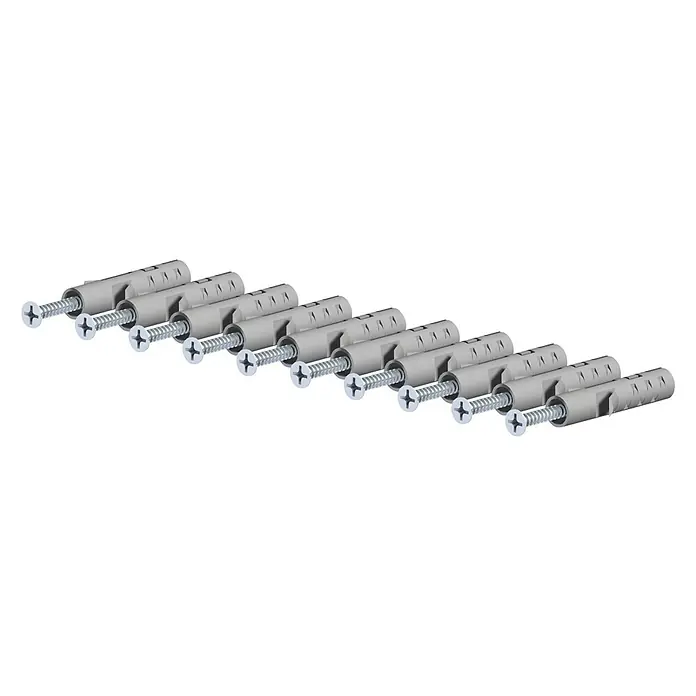 Lundbergs Schrauben- & Dübel-Set - 10 x Schraube, 10 x Dübel, Geeignet für: Wandleisten
