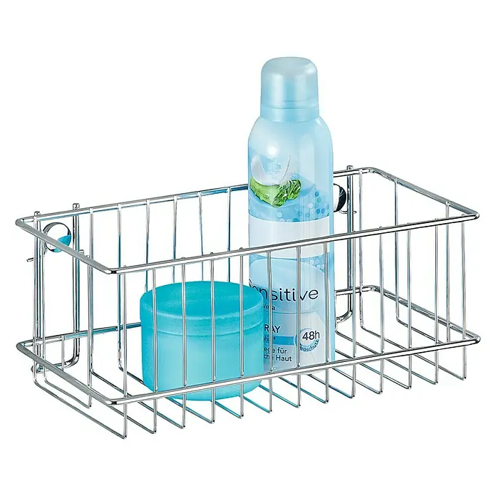 Wenko Cesta de baño Classic hondo - L x An x Al: 14 x 24 x 10 cm, Acero inoxidable