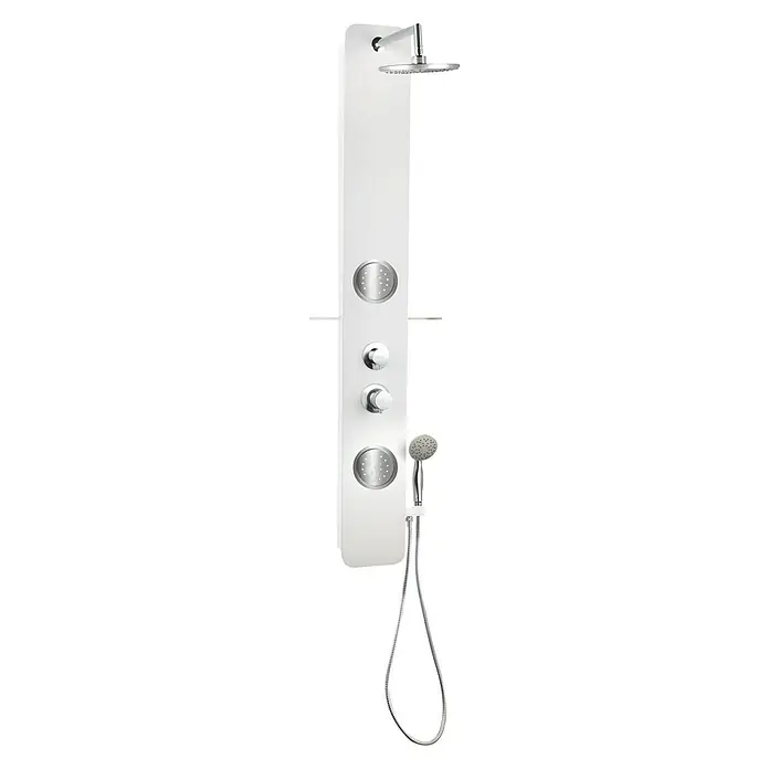 Rousseau Panel de ducha Midtime 2 - Altura: 150 cm, Con grifo monomando, Blanco