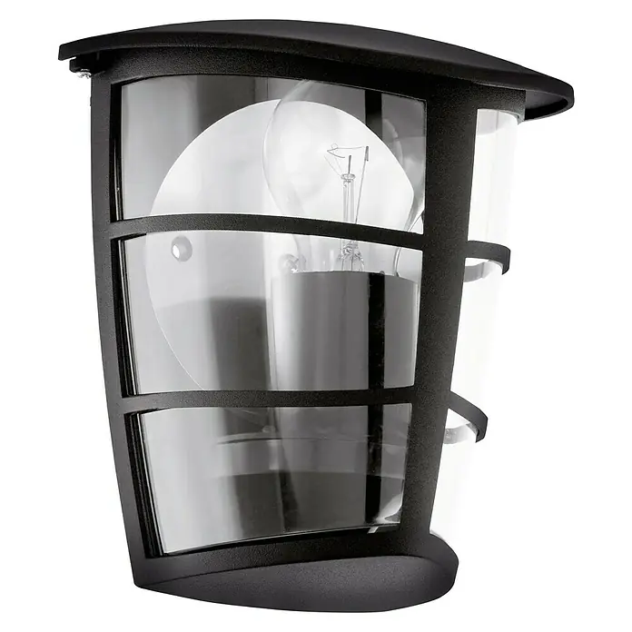 Eglo Aloria Aplique exterior - 60 W, 12 x 18 x 20 cm, Negro, IP44, Pared