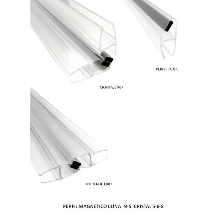 Perfil de sellado magnético cuña S 5-6-8 - L x An x Al: 200 x 1,06 x 2,55 cm