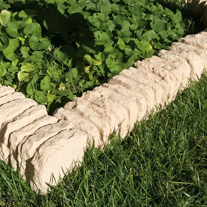 Bordillo Piedra Tostado - 50 x 14 x 16 cm, Beige, Hormigón