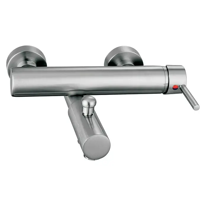 Rousseau Tubular Grifo monomando de bañera - Acero inoxidable, Cepillado