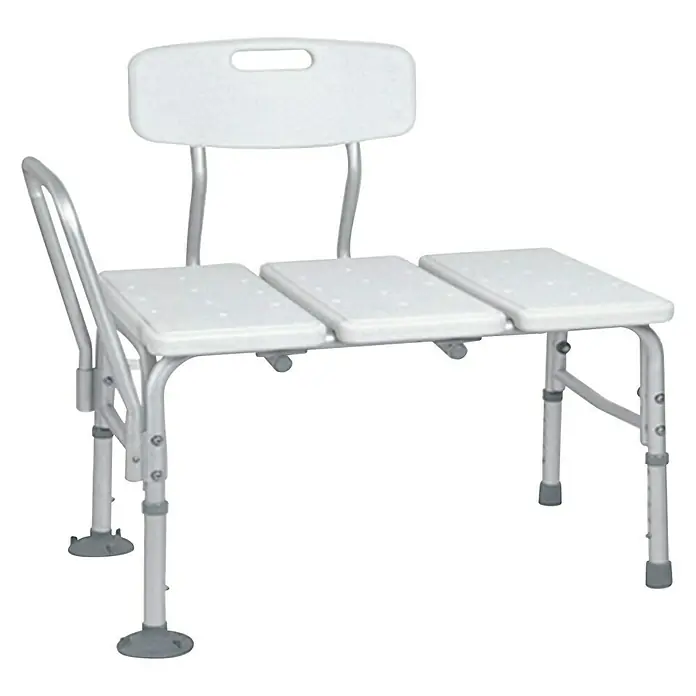 CM Baños Taburete de baño regulable para transferencia a bañera - Ajuste de altura: 46 cm - 56 cm, Blanco