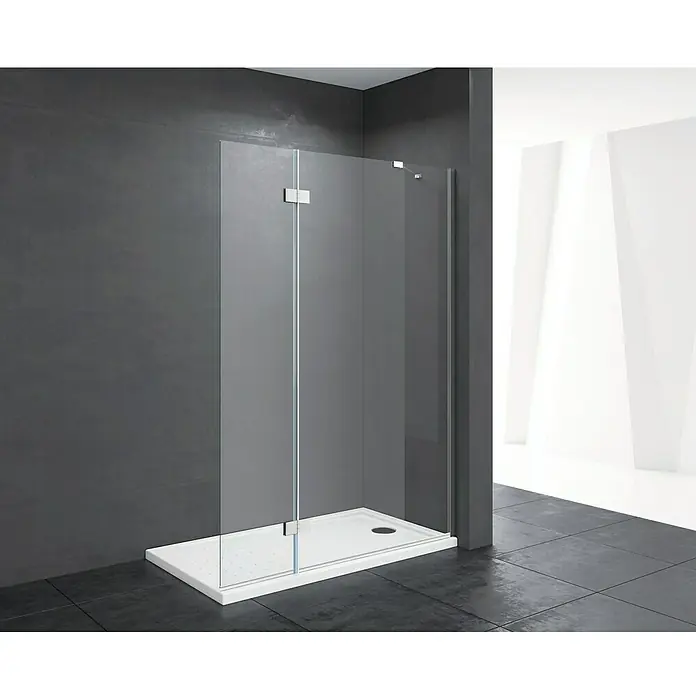 Mampara de ducha fija Serket - An x Al: 120 x 195 cm, 6 mm, Cromo