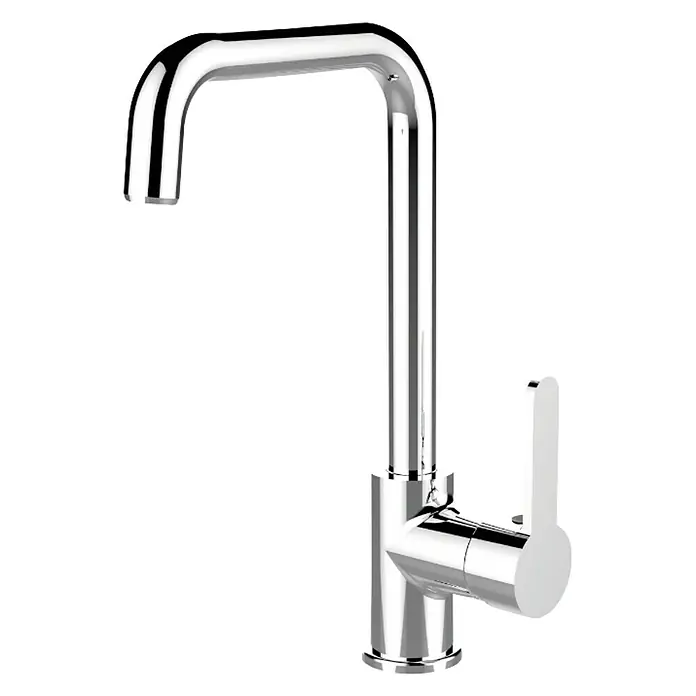 Cosmobath Grifo de cocina Kinuso - Cromo, Brillante, Caño alto