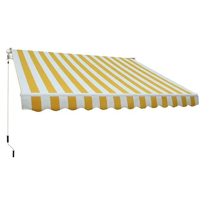 SmartSun Toldo de brazos articulados Stella - Amarillo/Blanco, Ancho: 2,5 m, Caída: 2 m